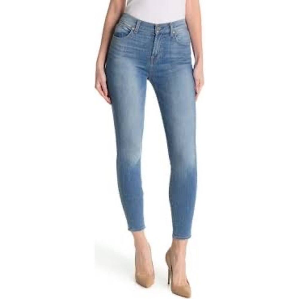7 FOR ALL MANKIND W 30 Gwenevere Light Blue Wash Skinny Silhouette